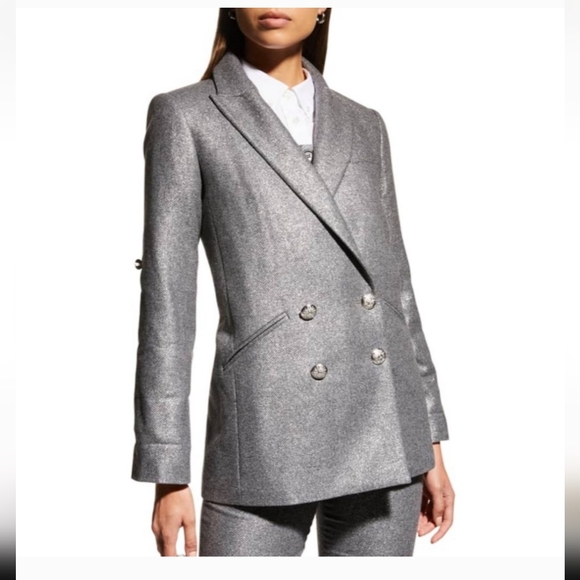 Veronica Beard Parineti Dickey Jacket in Metallic Wool Blend Sz Us 4 - Picture 1 of 15